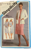 Simplicity 9832 vintage 1980s dress and cardigan sewing pattern. Bust 32.5, 34, 36 inches