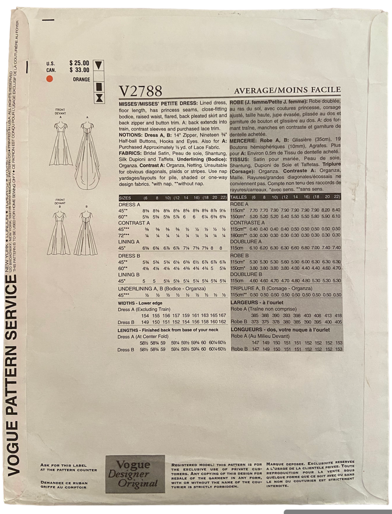 Vogue v1168 Donna Karan New York tunic and pants sewing pattern Bust 34, 36, 38, 40 inches