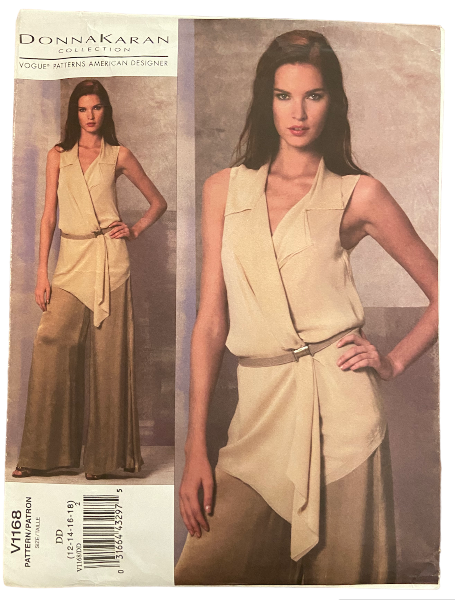 Vogue v1168 Donna Karan New York tunic and pants sewing pattern Bust 34, 36, 38, 40 inches