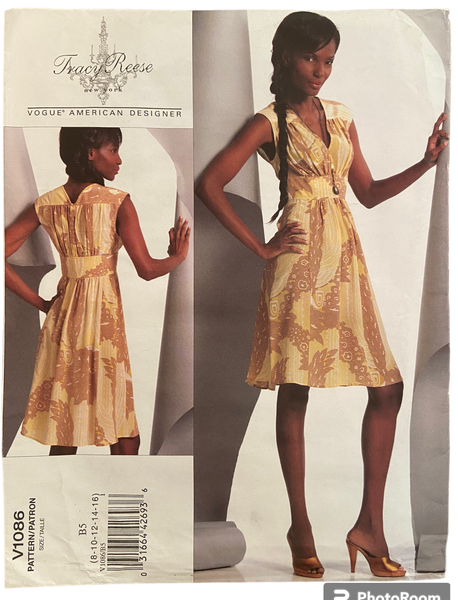 Vogue v1086 Tracy Reese Vogue Amreican Designer dress sewing pattern Bust 40, 42, 44, 36 inches