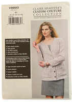 Vogue v8893 Claire Shaeffer's custom couture collection vintage 2000s jacket sewing pattern. Bust 31.5, 32.5, 34, 36, 38 inches