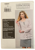 Vogue v8893 Claire Shaeffer's custom couture collection vintage 2000s jacket sewing pattern. Bust 31.5, 32.5, 34, 36, 38 inches