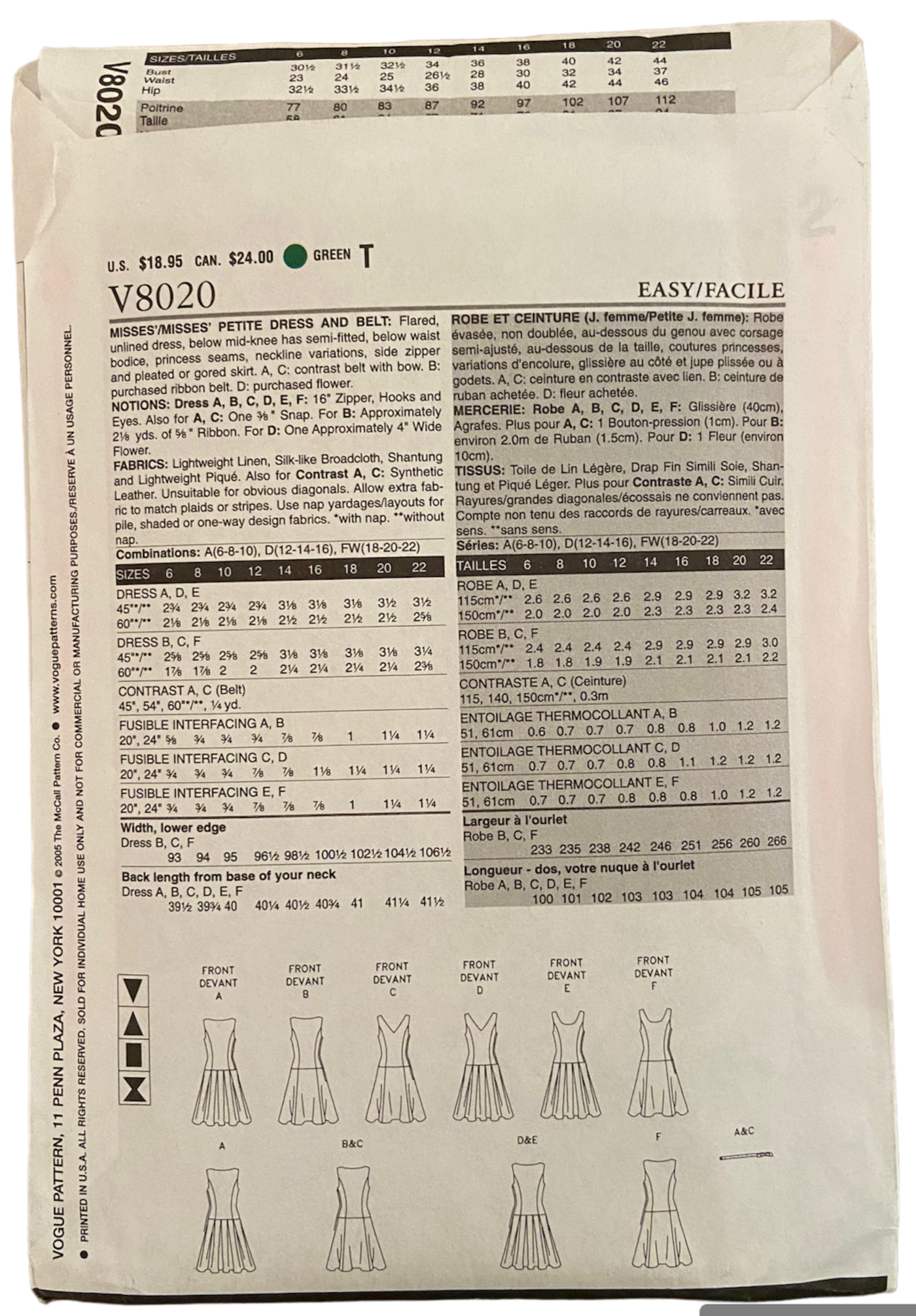 Vogue v7922 decor window shades pattern