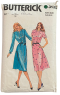 Butterick 3135 vintage 1980s dress sewing pattern, Bust 36 inches