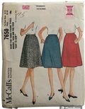 McCall's 7650 vintage 1960s skirt pattern. Waist 23-24 inches