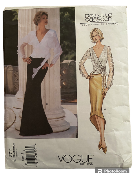 Vogue 2711 vintage 2000s Bellville Sassoon top and skirt  pattern