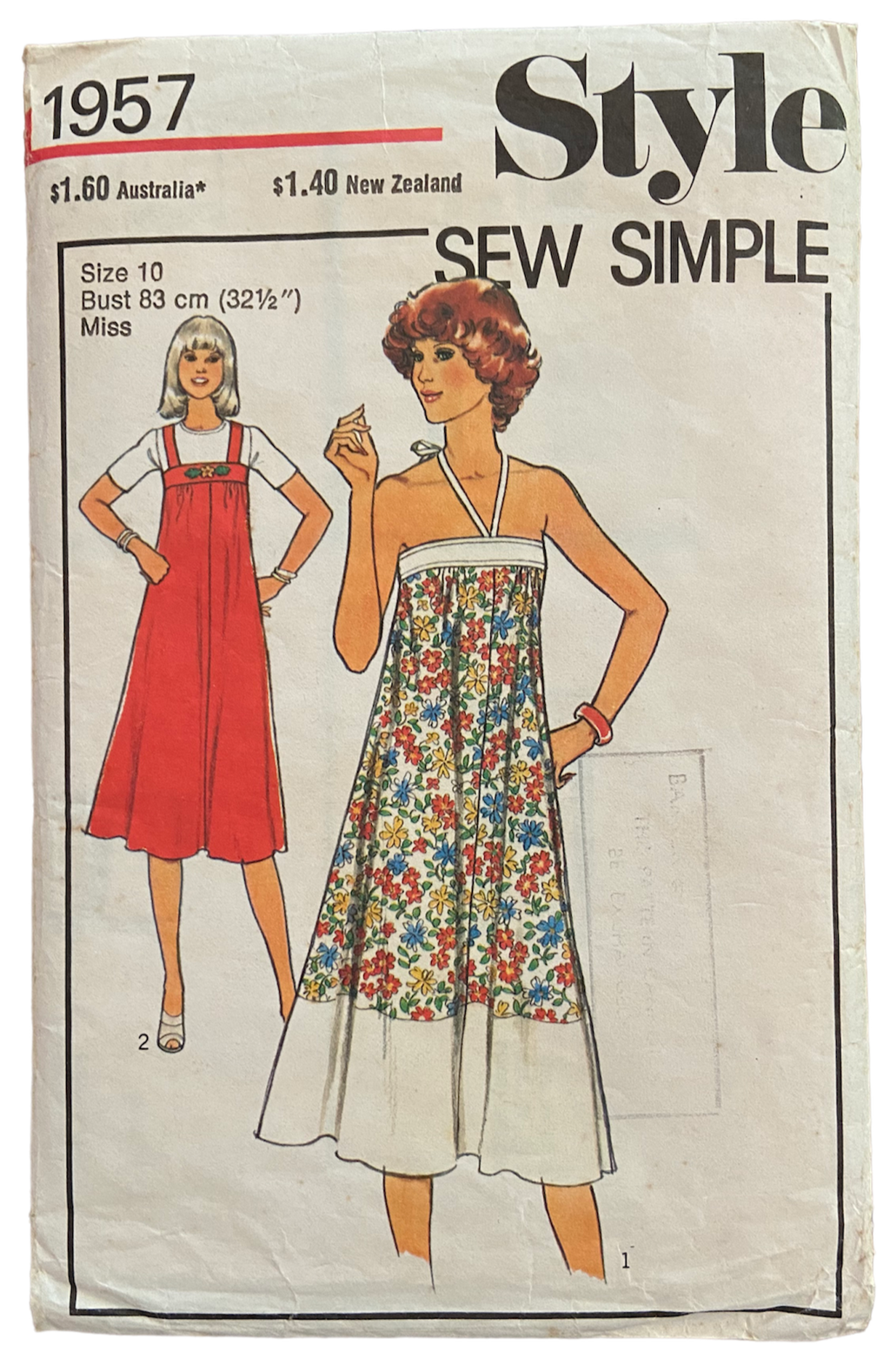 Style 1957 vintage 1970s dress pattern. Bust 32.5 wounded bargain