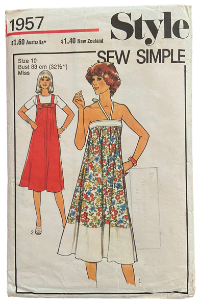 Style 1957 vintage 1970s dress pattern. Bust 32.5 wounded bargain