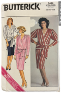 Butterick 3464 vintage 1980s top and skirt sewing pattern. Bust 31.5, 32.5, 34 inches