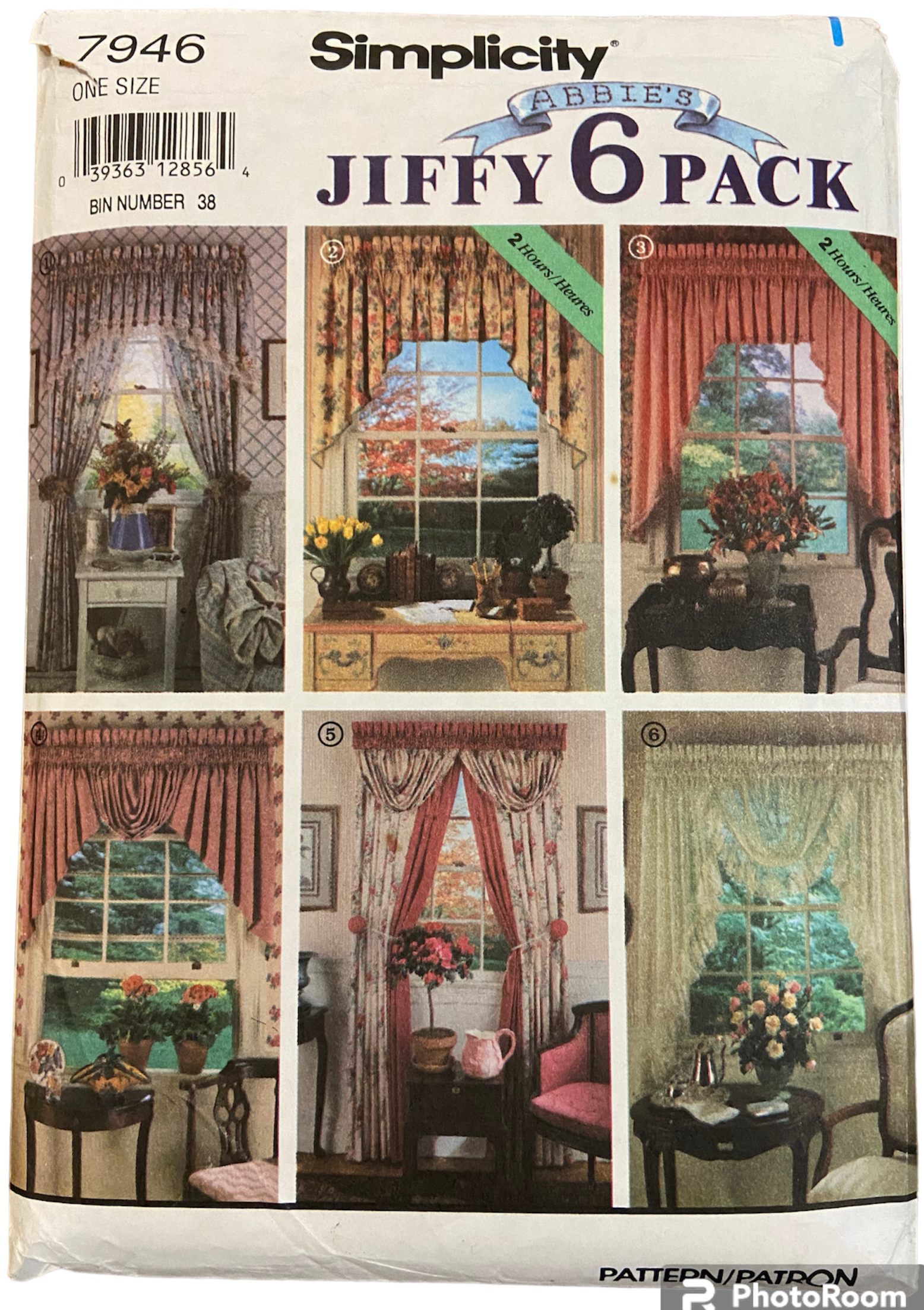 Simplicity 7946 vintage 1990s six pack of curtain patterns