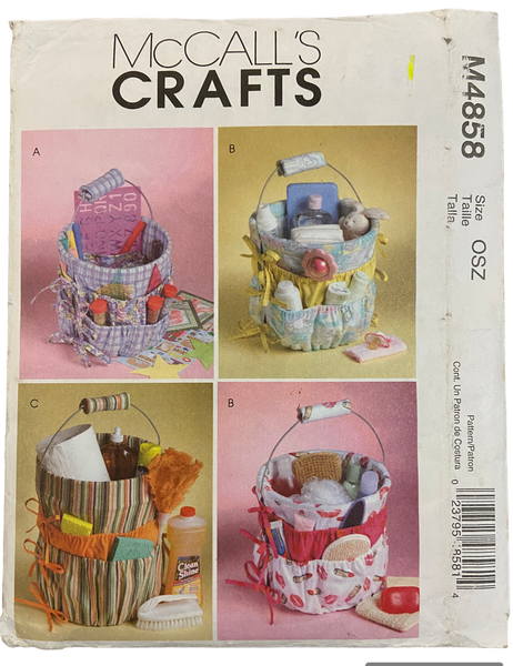 McCall's M4858 vintage from the 2000s bucket organisers craft pattern