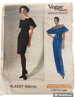 Vogue 2409 vintage 1980s Vogue American Designer Albert Nipon top and skirt sewing pattern Bust 34, 36, 38 inches.