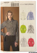 Vogue 9029 easy options blouse sewing pattern from 2014. Bust 31.5, 32.5, 34, 36, 38 inches