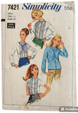 Simplicity 7421 vintage 1960s set of blouses sewing pattern. Bust 36