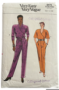 Vogue 9479 vintage 1980s jumpsuit sewing pattern. Bust 34 and 36 inches