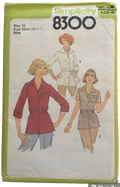 Simplicity 8300 vintage 1970s top pattern. Bust 32.5