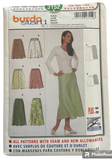 Burda 3152 easy skirt sewing pattern from the 2000s. Sizes 10-26 US 36-54 Eur