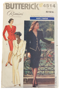 Butterick 4514 vintage 1980s top and skirt sewing pattern. Bust 34, 36, 38 inches
