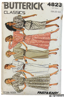 Butterick 4823 vintage 1980s dress, top and skirt sewing pattern Bust 40,42,44 inches