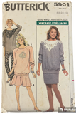 Butterick 5901 vintage 1980s top, skirt, pants sewing pattern. Bust 40, 42, 44 inches