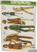 Simplicity 8924 vintage 1970s vest skirt blouse and pants pattern. Bust 32.5