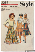 Style 2253 vintage 1970s skirt pattern. Waist 25 inches