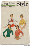 Style 4798 vintage 1970s shirts sewing pattern. Bust 34 inches