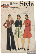 Style 4829 vintage 1970s jacket skirt and trousers sewing pattern Bust 34 inches