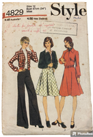 Style 4829 vintage 1970s jacket skirt and trousers sewing pattern Bust 34 inches