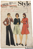 Style 4829 vintage 1970s jacket skirt and trousers sewing pattern Bust 34 inches