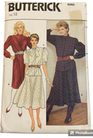 Butterick 6066 vintage 1980s dress, top and skirt sewing pattern. Bust 34 inches