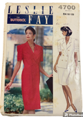 Butterick 4700 Leslie Fay vintage 1990s sewing pattern for jacket dress and skirt. Bust 36, 38, 40 inches