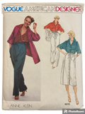 Vogue 1670 Vogue American Designer Anne Klein vintage 1970s jacket, blouse, skirt and pants sewing pattern. Bust 31.5 inches