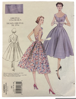 Vogue v2960 vintage 1950s reissued in 2007 dress sewing pattern Bust 34, 36, 38 inches