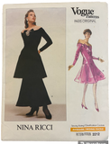 Vogue 2212. Vintage 1980s dress sewing pattern. Vogue Paris original. Nina Ricci. Bust 34, 36, 38 inches