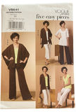 Vogue five easy pieces from the 2000s jacket, top and pants sewing pattern Bust 31.5, - 40 inches.