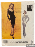 Vogue Attitudes 1050 vintage 1990s Badgley Mischka dress sewing pattern Bust 34, 36 inches