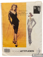 Vogue Attitudes 1050 vintage 1990s Badgley Mischka dress sewing pattern Bust 34, 36 inches