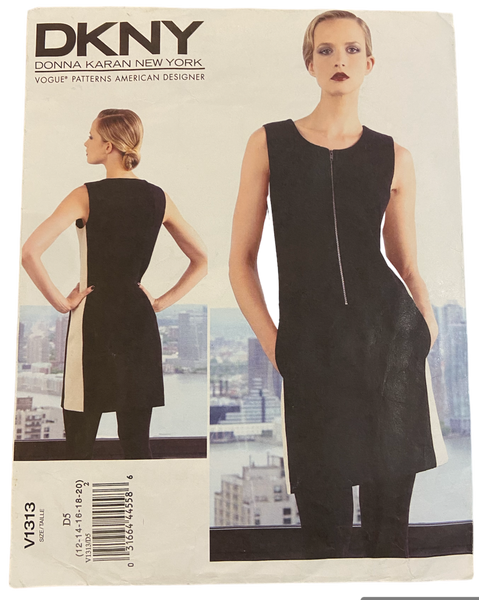 Vogue American Designer v1313 DKNY Donna Karan New York vintage 2000s dress sewing pattern. Bust 34-42 inches