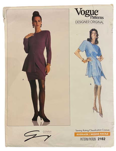 Vogue 2162 vintage 1980s Vogue Designer Original Genny dress sewing pattern Bust 36 inches
