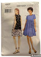 Vogue v9237 dress sewing pattern. Bust 29.5, 30.5, 31.5, 32.5, 34, 36 inches