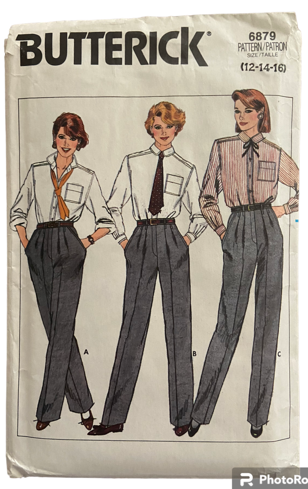 Butterick 6879 vintage 1990s pants sewing pattern Waist 26.5, 28, 30 inches
