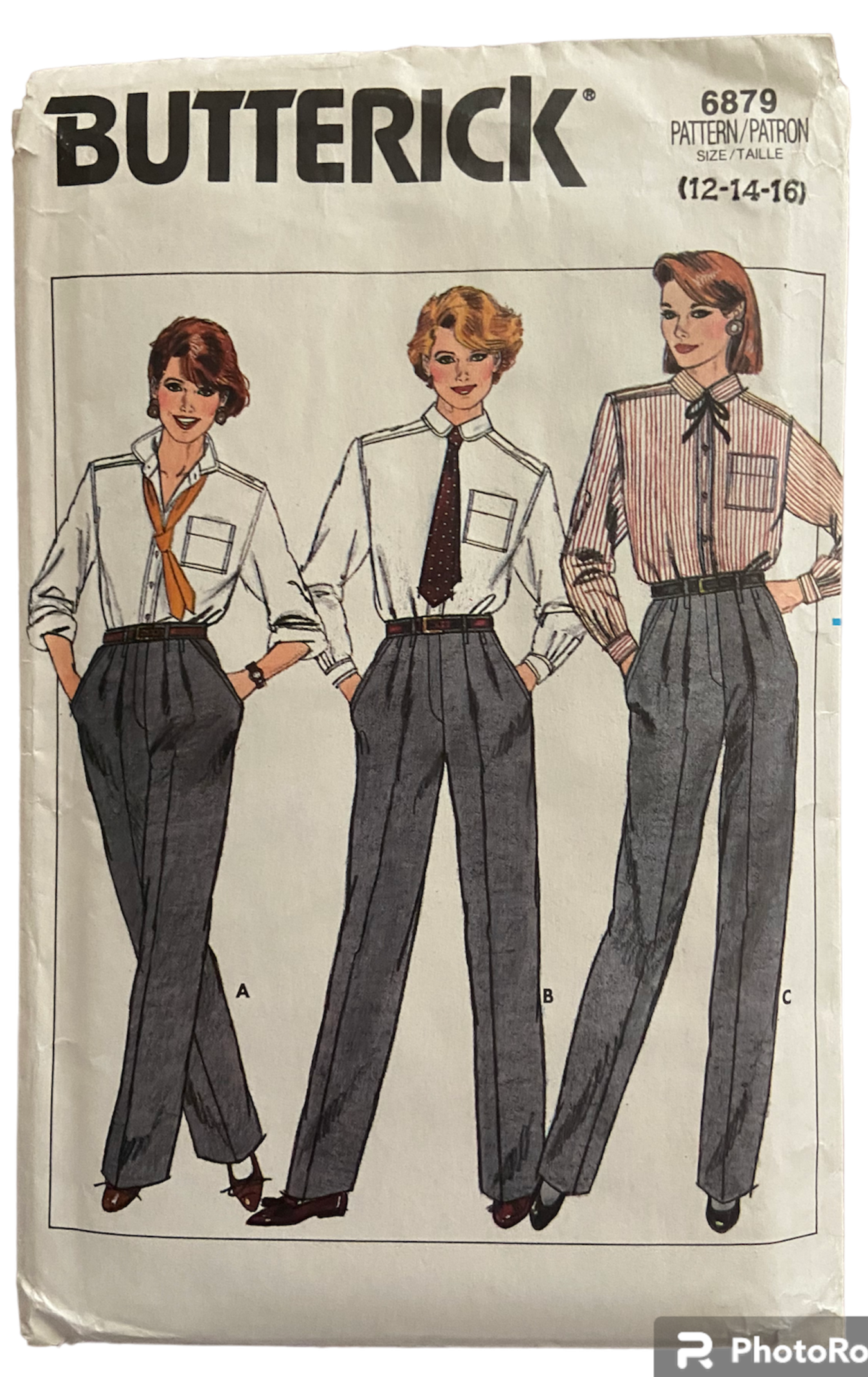 Butterick 6879 vintage 1990s pants sewing pattern Waist 26.5, 28, 30 inches