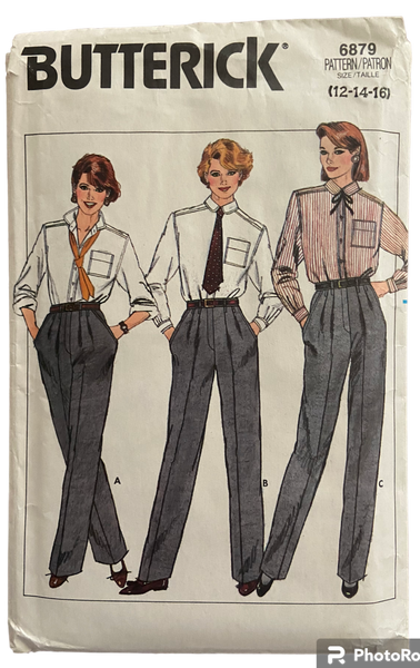 Butterick 6879 vintage 1990s pants sewing pattern Waist 26.5, 28, 30 inches