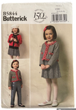 Butterick B5844 Child's jacket, cardigan, skirt and pants sewing pattern from 2012. Chest 21, 22, 23, 24, 25 inches