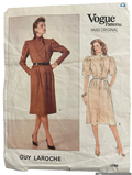 Vintage 1980s Vogue 1184 Paris Original Guy Laroche dress sewing pattern Bust 34 inches.