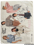 Vogue Basic Design 1398 vintage 1980s blouse sewing pattern. Bust 31.5 inches.