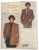 Vogue 2257 vintage 1970s Calvin Klein men's jacket pattern. Chest 38 inches