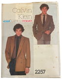 Vogue 2257 vintage 1970s Calvin Klein men's jacket pattern. Chest 38 inches