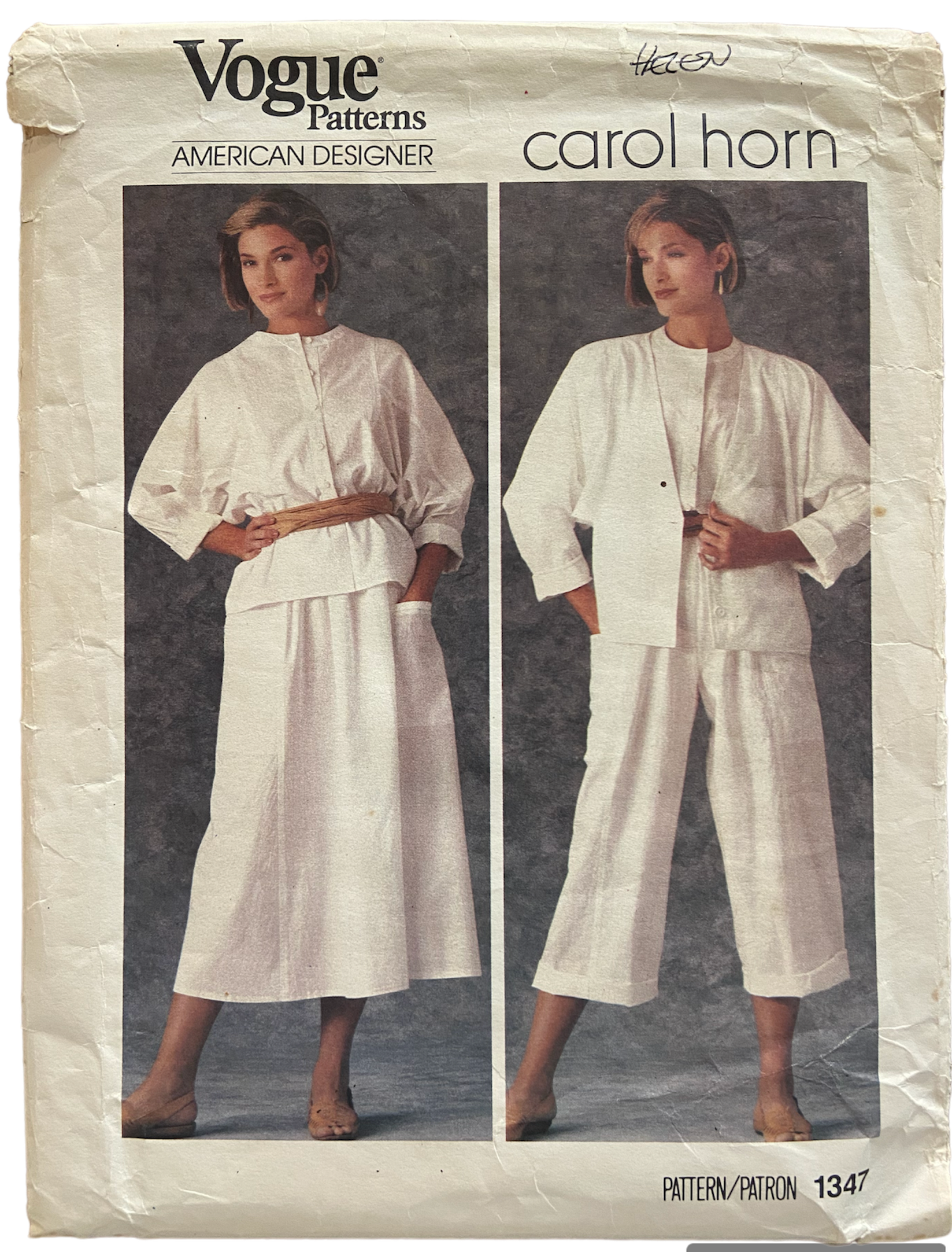 Vogue 1347 vintage 1980s Vogue American Designer Carol Horn jacket, blouse, skirt and pants sewing pattern Bust 32.5 inches
